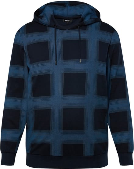 Men Plus - Heren - Hoodie all-over print capuchon - Navy blauw - Maat L