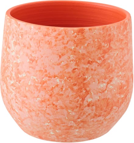 J-Line bloempot - keramiek - oranje/wit - large