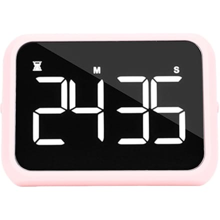 Digitale Timer 4 Inch LED-scherm Instelbare Helderheid en Volume Magnetische Count Down Up Timer voor Studie Koken Fitness roze