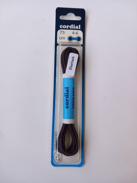 Elastische veter rond kinderen en volwassen 75cm zwart/donder bruin/berge.