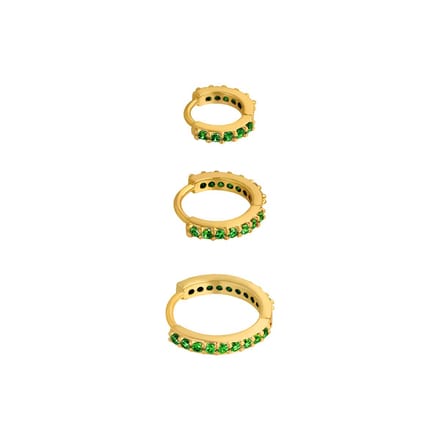 Bijoutheek Oorringen Zirkonia (10,12,15MM) Groen