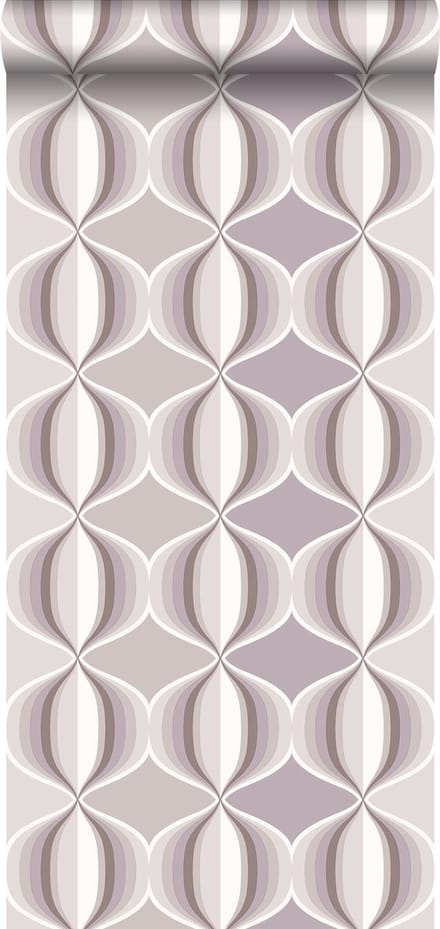 ESTAhome behang grafisch motief taupe - 53 cm x 10.05 m - 135433