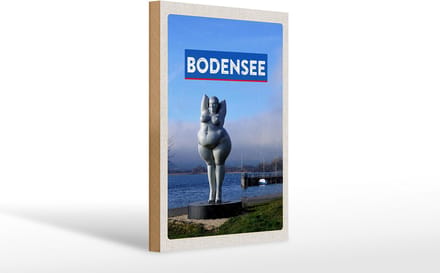 Holzschild Reise 20x30cm Bodensee Deutschland Skulptur Ufer