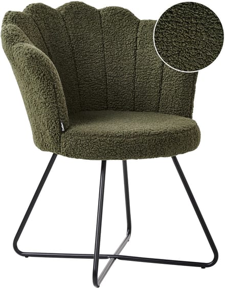 LOVELOCK - Fauteuil - Donkergroen - Bouclé