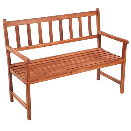 vidaXL - Tuinbank - met - kussen - 120 - cm - massief - acaciahout