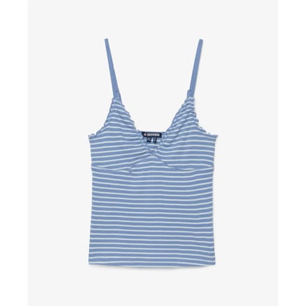 Superdry Athletic Essentials V-hals Wafel Camitop Light Blue Grootte: 38