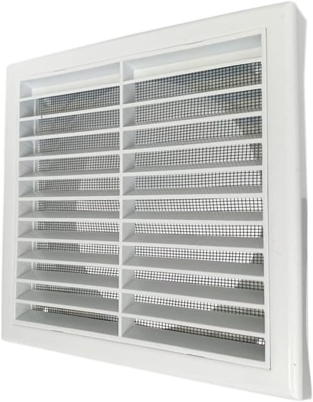 Wandrooster - Ventilatierooster - Afzuiging Plaatsen - Met Anti-insectengaas - 150mm - Wit