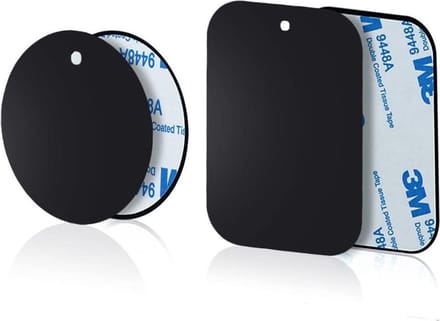 Metalen Bevestigingsplaatje voor Magnetische Telefoonhouder - Met Sticker - Zwart - Ar202