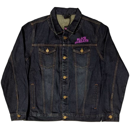 Black Sabbath unisex volwassen golvend logo denim jack XL denimblauwe kleur