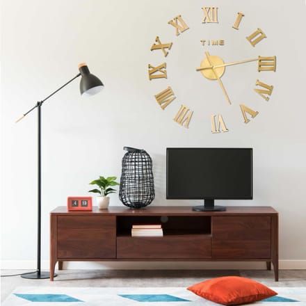 vidaXL - 3D-wandklok - modern - XXL - 100 - cm - goudkleurig