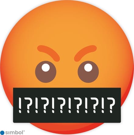 Simbol Boze Smiley Sticker - Emoticon voor Kliko & Container - Duurzame kwaliteit