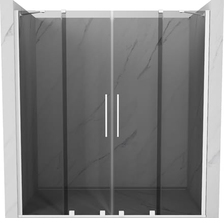 Mexen Velar Duo schuifbare douchedeuren 180 , grafiet, wit - 871-180-000-42-20