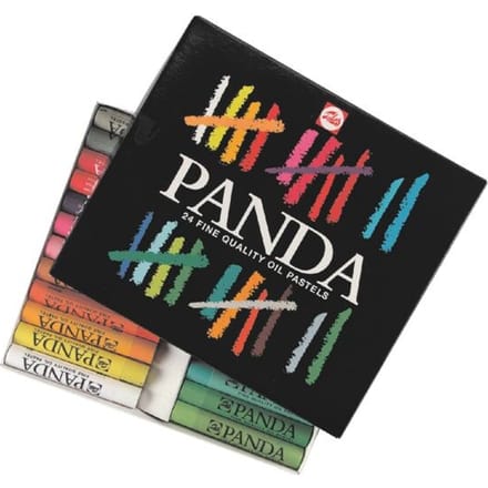 Oliepastels - Panda - Doos van 24 - Zacht - Meerdere ondergronden - Gemengd