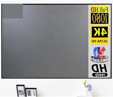 Projectiescherm - Beamer scherm - Thuisbioscoop creëren - Omgevingslicht afwijzend - 100 inch - Metaalgrijs