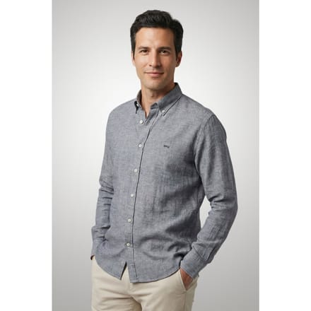 McGregor Cotton/linnen Shirt Navy Taglia: M | Camicie Casual Outlet | Uomo | Blu