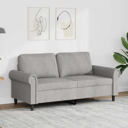 Vidaxl Bank 2-Persoons, Lichtgrijs, 140 Cm, Bekleed met Fluweel