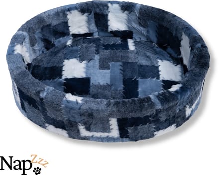 NapZZZ Hondenmand - Mix Blok Blauw - 85 x 73 x 20 cm
