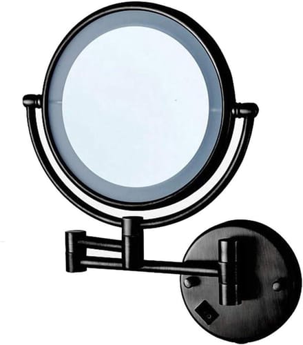 Make-up spiegel - Cosmetische spiegel - Gedetailleerde make-up - Uitschuifbare arm - 8 inch - Zwart