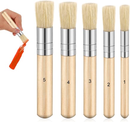 Houten Stencil Borstels Set voor Schilderen - 5 Stuks