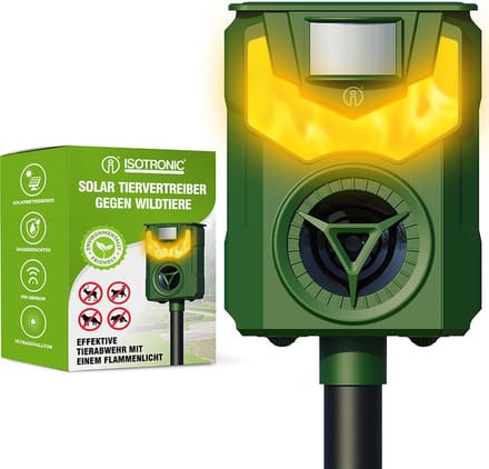 Isotronic Dierenverjager op zonne-energie met vlamlicht