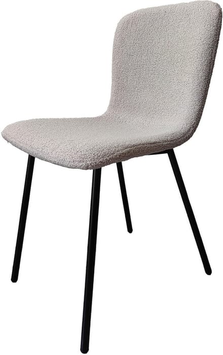 Stoel Kyra Lichtgrijs - Bouclé - Set van 4 - Zithoogte 47.5 cm - Zitdiepte 40 cm