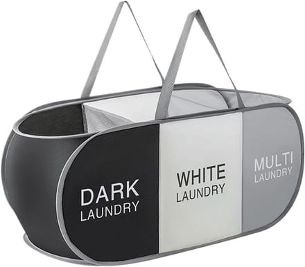 Wasmand Opvouwbaar - Kleding Organizer - Ruimtebesparend Opbergen - Drie Vakken Ontwerp - 83 x 36 x 36 cm