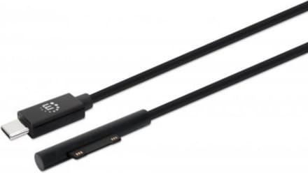 Manhattan 353632 USB-kabel USB-C stekker, Surface Connect stekker 1.80 m Zwart Met USB