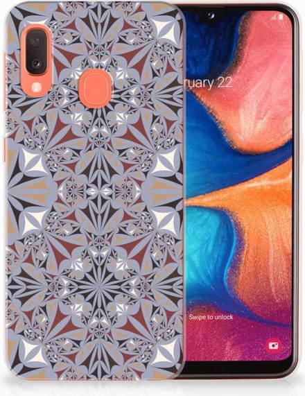 Samsung Galaxy A20e TPU Siliconen Hoesje Flower Tiles