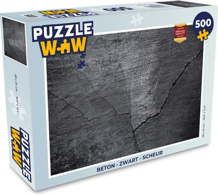 Puzzel Beton - Zwart - Scheur - Legpuzzel - Puzzel 500 stukjes
