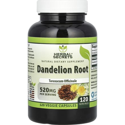 Racine de pissenlit, 520 mg, 120 gélules végétales