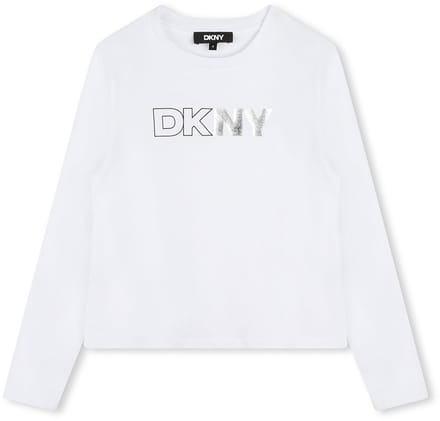 Dkny D62037 T-shirt Met Lange Mouwen Wit 16 Years Meisje