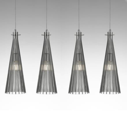 Selène Hanglamp Costa Rica, 4-lamps, grijs