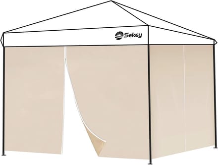 Set van 2 waterdichte zijpanelen voor paviljoen 3 x 3 m, met ritssluiting