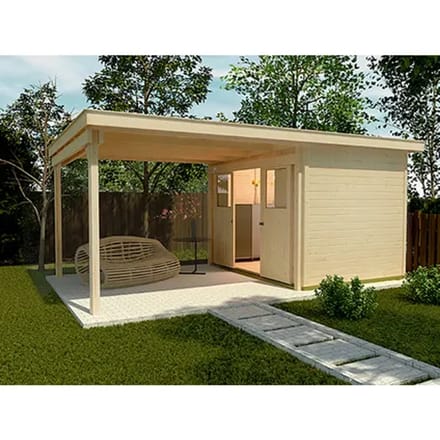 Weka Tuinhuis Met Overkapping 225 Type A Gr1 299x500cm