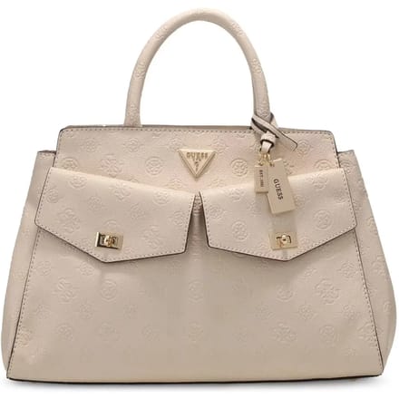 GUESS handtas schoudertas Blake Girlfriend Satchel Bone Logo beige