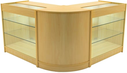 Helios winkeltoonbank set - esdoorn - 90x60/60x60cm - led-verlichting