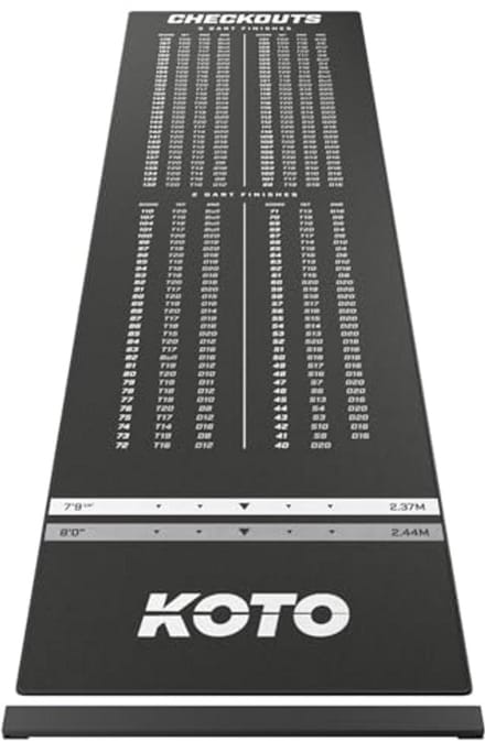 Professionele Antislip Dartmat 285 x 80 cm met Score Indicator