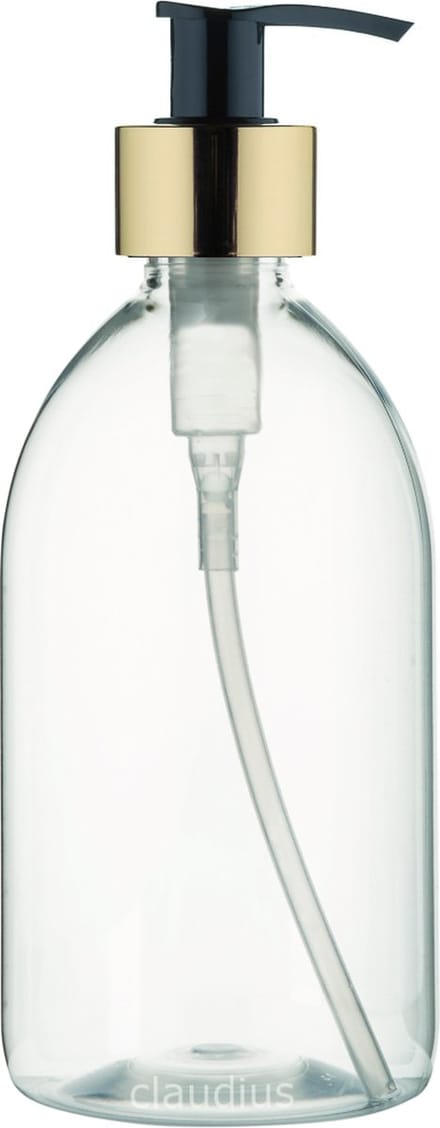 Lege Plastic Fles 500 ml PET - Transparant - met gouden pomp - set van 10 stuks - navulbaar - leeg