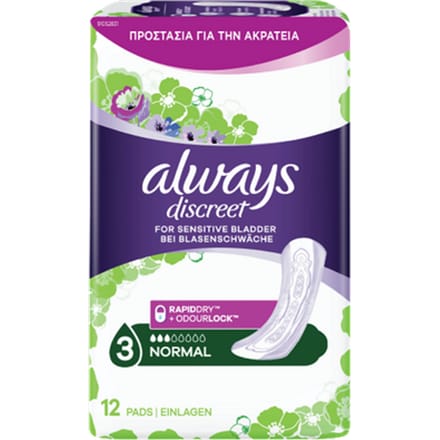 Always Discreet Incontinence Normal maandverband – 12 stuks