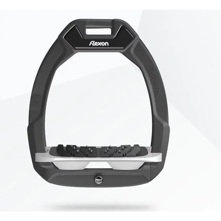 Veiligheidsirons Paardrijden Hellend Ultra Grip Antraciet/Grijs/Wit Flex-On Safe-On