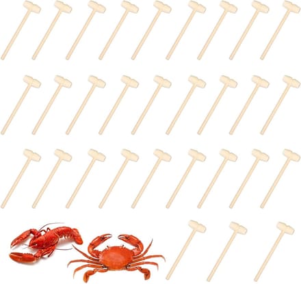 Set van 30 Mini Houten Hammers voor het Tappen van Chocolade, Noten en Schelpdieren