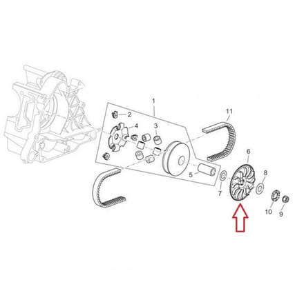 Joue fixe variateur origine pour Scooter Piaggio 150 Fly Eu3 2008 Neuf