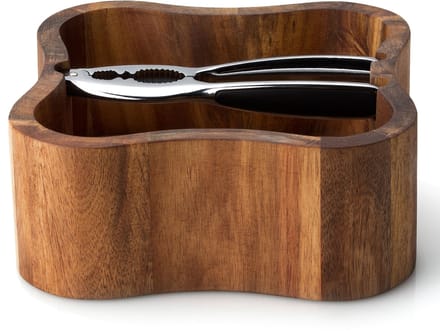 Continenta 2-delive Notenkrakerset - Acacia - Vierkant - 24,5x24,5x5cm