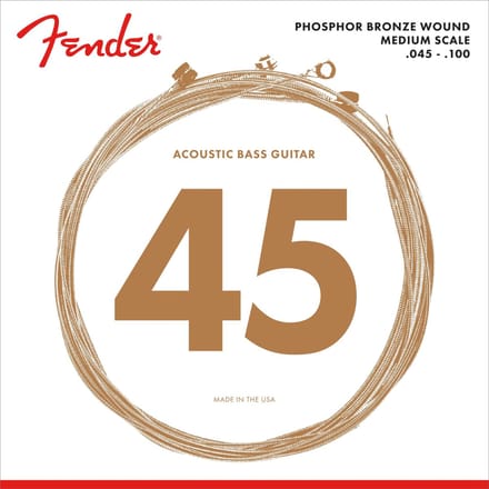 Fender 7060 Phosphor Bronze Acoustic Bass Strings Medium Scale 45-100 - Snarenset voor 4-string basgitaar