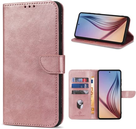 Solidenz hoesje - Geschikt voor Samsung Galaxy A56 / A36 - Bookcase - Roségoud