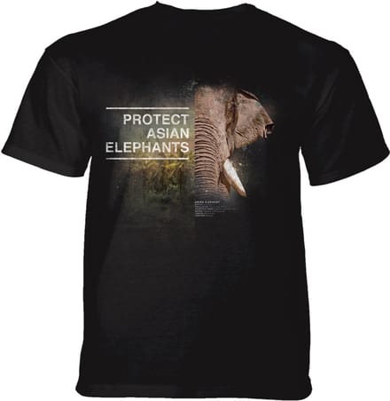 T-shirt Protect Asian Elephant Black KIDS S