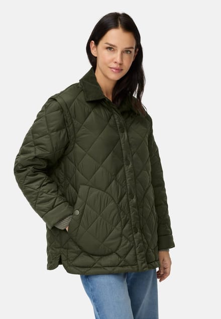 camel active Gewatteerde jas met afneembare mouwen - Maat womenswear-48 - Bosgroen