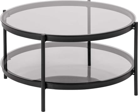 Salontafel Vadodara Glas Grijs Ø79cm - Giga Living