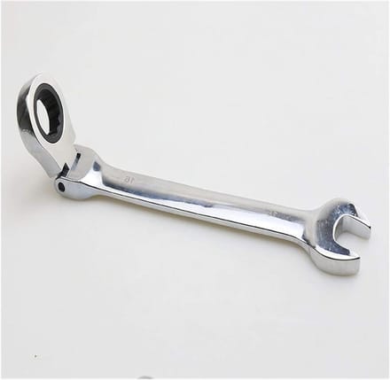 Combinatiesleutel Set - Ratel Sleutel - Klus Werk - Flexibele Ratelkop - 19mm - Zilver