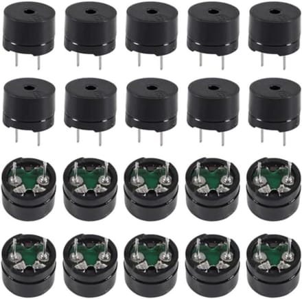 Passieve Zoemer Kit - Piëzo Component - Elektronische Projecten - Brede Voltage Compatibiliteit - 20 Stuks - Zwart